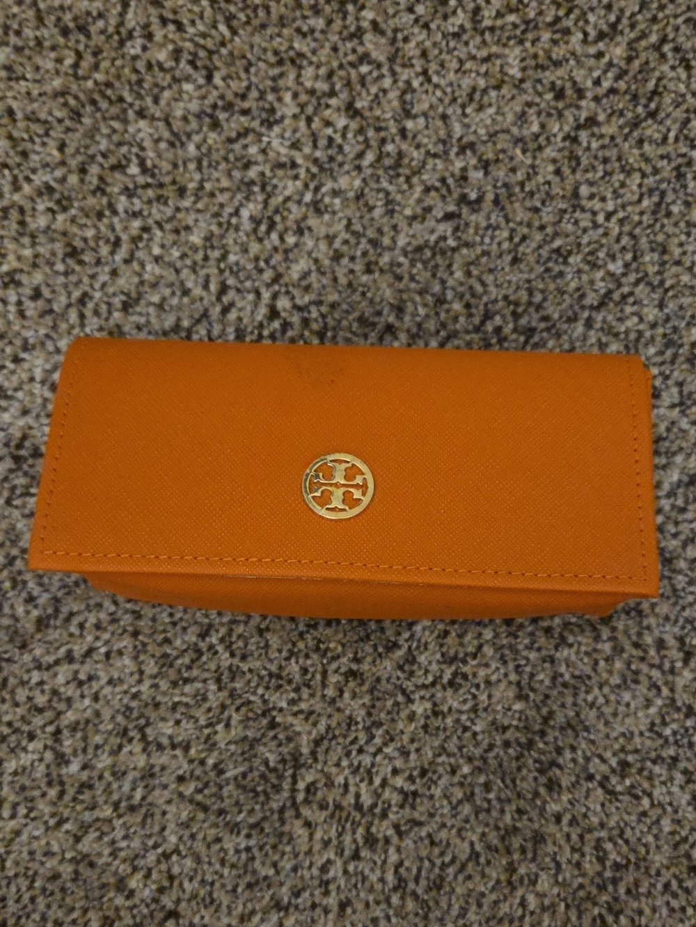 Tory Burch Orange Fold-Over Wallet with Gold Logo